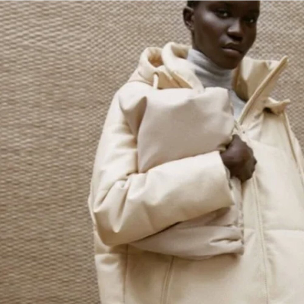 ZARA FAUX LEATHER PUFFER COAT NWT - Picture 4 of 10
